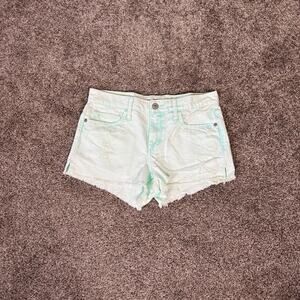 Abercrombie & Fitch Micro Cut Off Shorts Faded Teal Size 2 Waist 26 Summer Boho